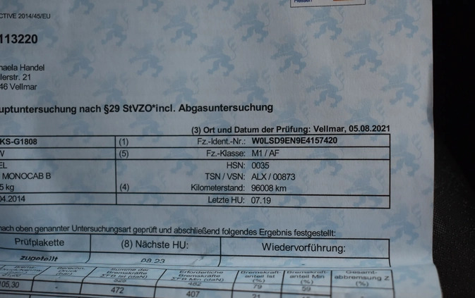 Opel Meriva cena 34900 przebieg: 149000, rok produkcji 2014 z Łask małe 781